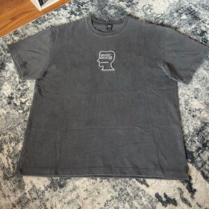 Brain Dead Grey Heavyweight Embroidered 3D Logo T Shirt